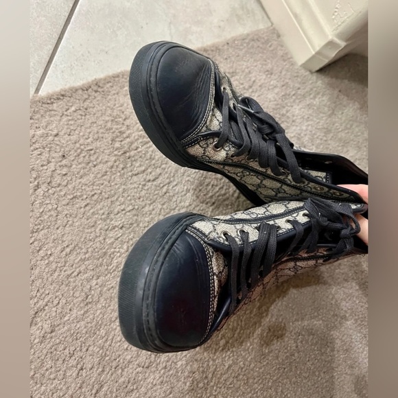 Gucci GG Brooklyn California High Top leather Logo monogram canvas sneakers shoe - Picture 2 of 12